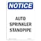 Signmission Safety Sign, OSHA Notice, 18" Height, Rigid Plastic, Auto Sprinkler Standpipe Sign, Portrait OS-NS-P-1218-V-10260 - alternate 1